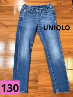 UNIQLOデニム 130 女の子 ボトムス ブルー キッズ