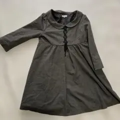 美品！earth music & ecology M グレー 長袖膝丈ワンピース