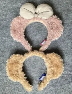 ディズニー　ダッフィー　シェリーメイ　カチューシャセット　2個　リボン　ふわふわ