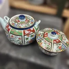 有田焼 彩窯 金彩青花古伊万里 茶托付き蓋付き湯呑みセット - メルカリ