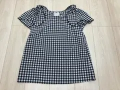トッコクローゼット　TOCCO Mギンガムチェック　袖フリル　トップス　ブラウス