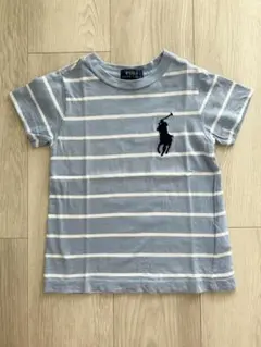 Polo Ralph Lauren ストライプTシャツ 2T 水色　半袖　90