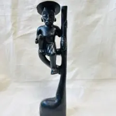 アフリカンアート 木製人物像 約30cm