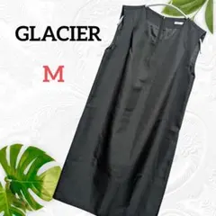 美品【グラシア】ブラック ノースリーブ Vネック ワンピース Mサイズ