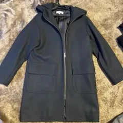 BEAUTY&YOUTH フード付きロングコート S 黒