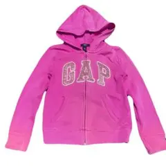 Gap ジップアップパーカー ピンク ラメロゴ y2k グランジ　平成ギャル