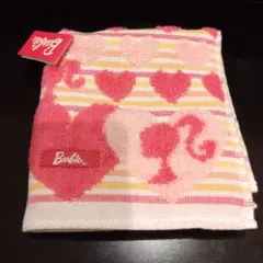 Barbie タオルハンカチ ハート柄 ピンクのサムネイル