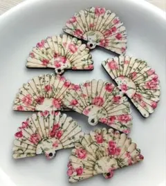 【扇子木製パーツ1】　和風　アクセサリーパーツ　副資材 ハンドメイド