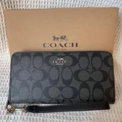 新品✨COACH長財布 コーチ レディース メンズ シグネチャー ブラック