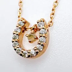 そ*ら様 【Canal4℃】ピンクゴールド 馬蹄 ストーンネックレス 40cm