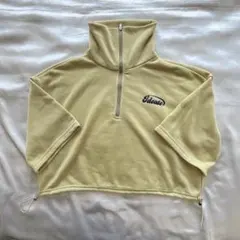 ハーフジップ クロップトレーナー