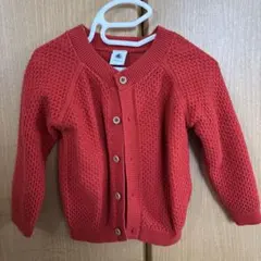 PETIT BATEAU カーディガン 18m 81cm レッド