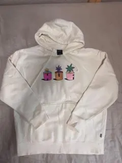 HUF ハフ プリント プルオーバー パーカー L ナチュラル オフホワイト
