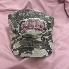 X-GIRL 迷彩キャップ ストーン付き