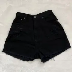 INGNIイングブラック ダメージショートパンツ M