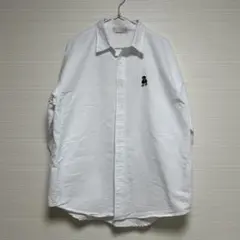 LOGOS DAYS　長袖シャツ　ホワイト　LLサイズ　ワンポイントのサムネイル