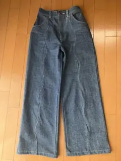 【美品】poppy ウェーブラインデニムパンツ M