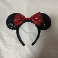 ディズニー カチューシャ ミニー スパンコール×リボン
