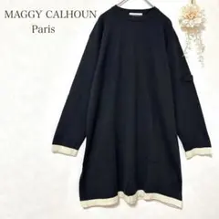 【MAGGY CALHOUN】ニット　ワンピース　チュニック カジュアル　黒