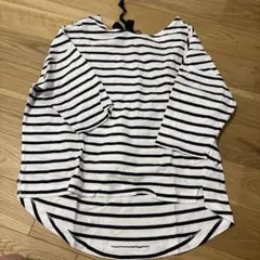 COMME CA ISM ボーダー 五分袖カットソー コムサ
