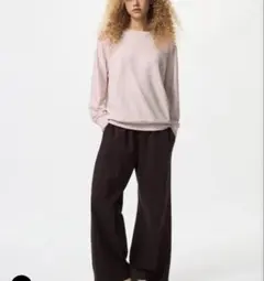 ユニクロ　ソフトニットフリース　クルーネックT