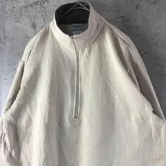 A3354古着　スウェット　ベージュ　ハーフジップ　90s Y2K