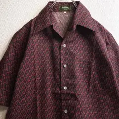 古着 レトロ シャツ 柄シャツ 総柄 デザインシャツ 開襟 オープンカラー 半袖