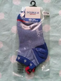 再値下げ！新品DOUBLE.B キッズ靴下 19-21cm ミキハウス ブルー