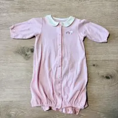 ピンクの襟付きツーウェイ・ドレスオール