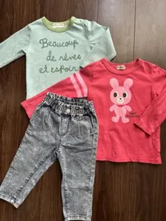 90〜100cm 長袖ロンＴ　ジーンズ　セット　ミキハウス