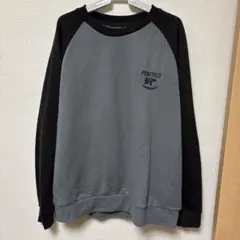 PENFIELD ラグラン スウェット グレー×ブラック L