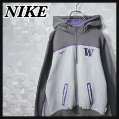ハーフジップ NIKE ナイキ ワシントン カレッジ チーム パーカー 刺繍ロゴ