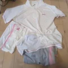 FILA 白 ピンク グレー ドット スポーツウェア　 上下セット