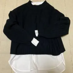 earth music&ecology 黒ニットセーター白のインナー付き