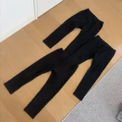 ユニクロ　黒　リブ＆綿　レギンス