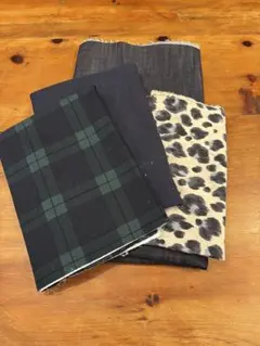 生地セット チェック柄・ヒョウ柄・デニム・無地