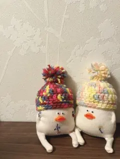 靴下　アヒルみたいなぬいぐるみ　ソックモンキー　ソックスモンキー