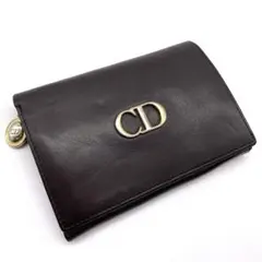 【希少】Christian Dior CDロゴ 二つ折り財布 ダークブラウンのサムネイル