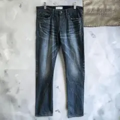 GRUNGE"VANQUISHヴァンキッシュ" スタッズストレートブラックデニムのサムネイル