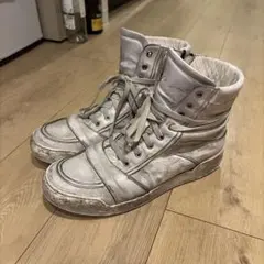 BALMAIN ハイカット レザー スニーカー ホワイト