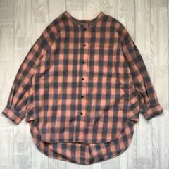 【CHIGNONSTAR】ノーカラーネルシャツブラウス シニヨンスター サイズF