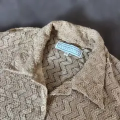 JACQUELINE DE YONG レトロ 波柄 シアー ブラウス L