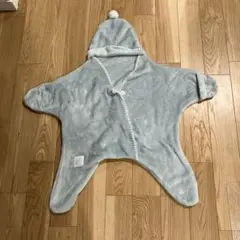 水色 フリース 星型 フード付き おくるみ