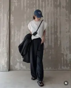 新品未使用roughlow satin wide salopette ivory COTTON SILK LOAN LOOSE-FIT OPEN COLLAR SHIRT(M White): S'YTE