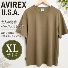 AVIREX U.S.A. リブTシャツ カーキ XL