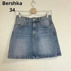 【ベルシュカ】デニムミニスカート ハイライズ ガーリー カジュアル ブルー 34