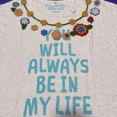roughの花の刺繍付き膝丈Tシャツのサムネイル