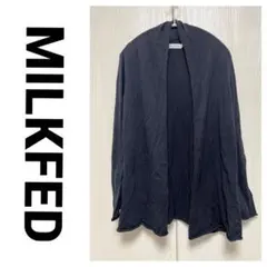 MILKFED ミドルカーディガン 羽織 コットン ハートボタン ブラック XS