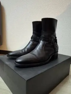 レザー ブラック ウエスタンブーツ