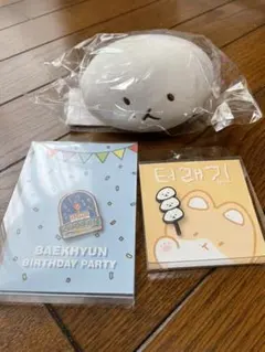 限定値下★EXO ベッキョン トレギ ぬいぐるみ ピンバッジ